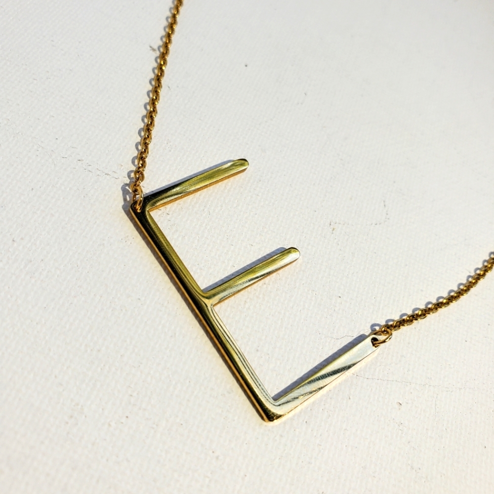 Savvy Cie 14k Gold Plated Initial "E" Necklace